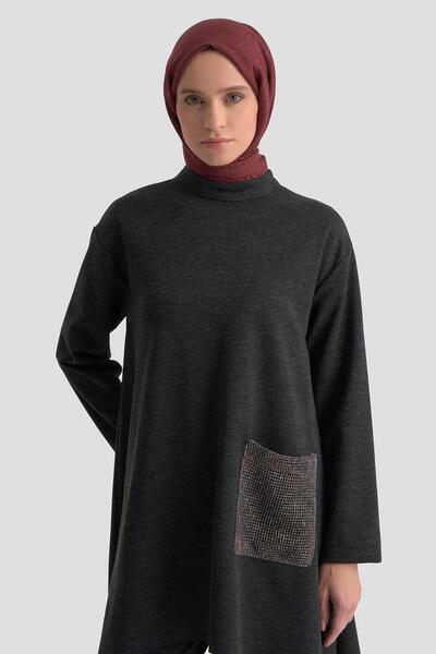 Armine TREND Asymmetrical Double Suit with File Pocket and Hidden Zipper Anthracite 25Kt673