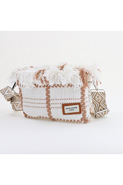 David Jones Women's Crossbody Bag White Textile Material