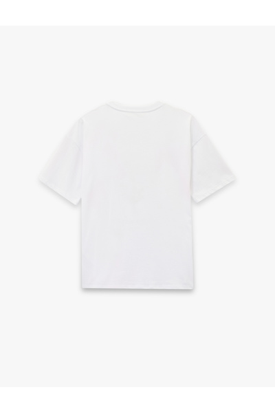 Koton Short Sleeve Crew Neck Floral Printed Cotton Oversized T-Shirt