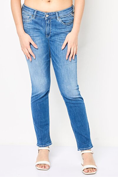 Replay Women Skinny Fit Washed Stretchable Denim Jeans, Blue