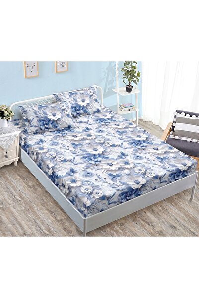 CHIRASO CHIRASO Fitted Sheet Set, Satin Cotton, 160x200 cm and 2 Pillowcases 52x80 cm