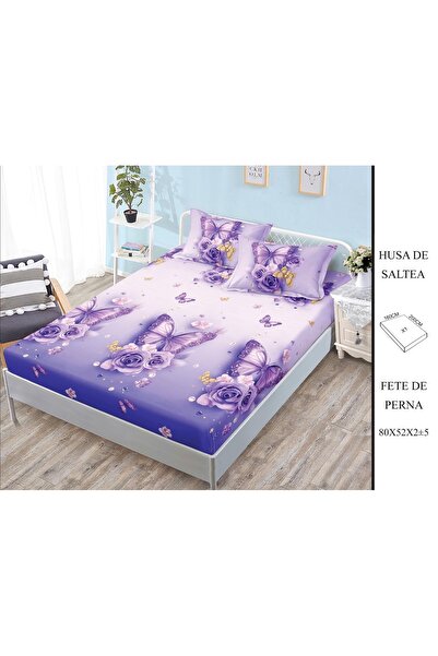 CHIRASO CHIRASO Fitted Sheet Set, Satin Cotton, 160x200 cm and 2 Pillowcases 52x80 cm