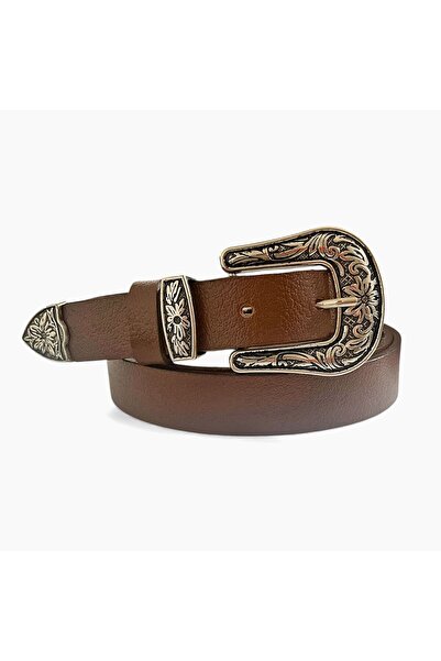 ZEKTON حزام جلدي حقيقي للجنسين بعرض 2 سم مع إبزيم غربي - إكسسوار خصر بنمط رعا...