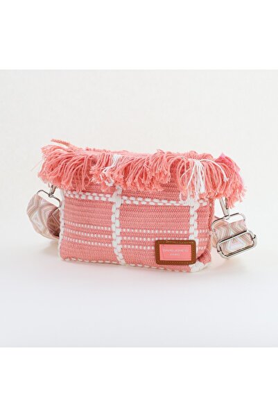 David Jones Poșetă Damă Crossbody Roz Material Textil