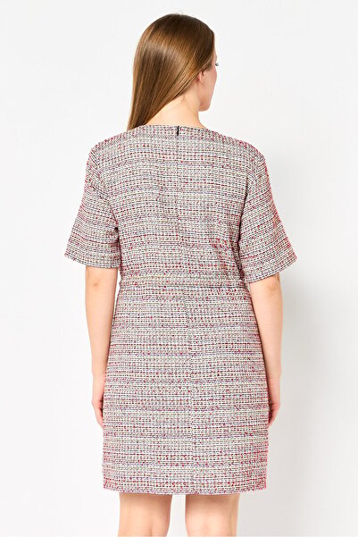 Karl Lagerfeld Women Textured Tie Waiste Mini Dress, Multicolor