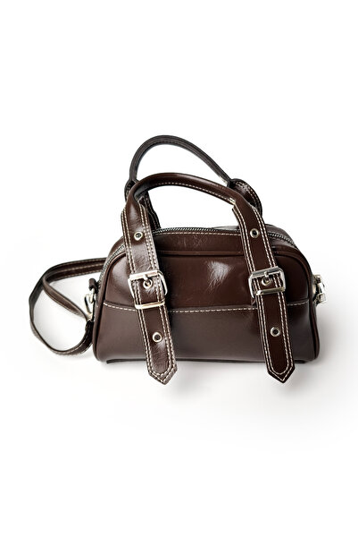 Ecrou Τσάντα ώμου με λεπτομέρεια από ζώνη Bitter Brown