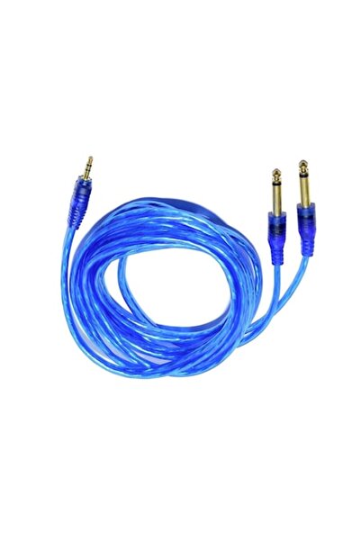 PETITE Cablu prelungitor audio de la 3,5 mm mascul la 2×6,3 mm mascul, 5 m, s...