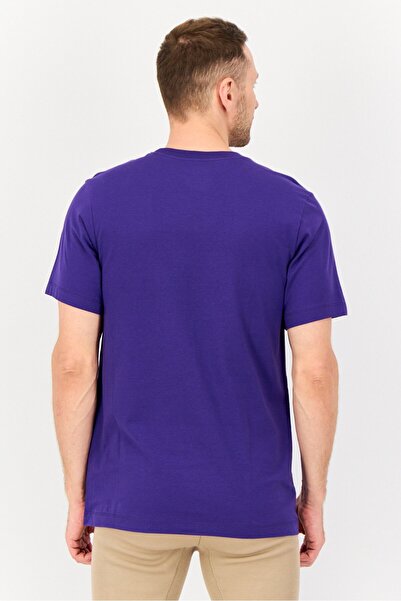 Nike x NBA Men Sportswear Fit Los Angeles Lakers Short Sleeves Basketball T-Shirt, Purple