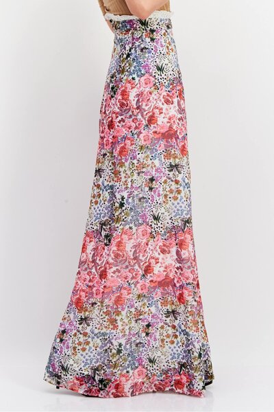 Hope & Ivy Women Floral Print Maxi Skirt, Pink