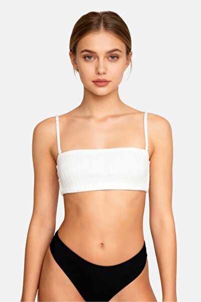 Calvin Klein Women Non Padded Sleeveless Textured Bikini Top, White
