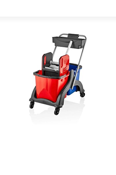 Ceymop Professional Çift Kovalı Temizlik Seti Plastik Plastik Presli Kat Arabası