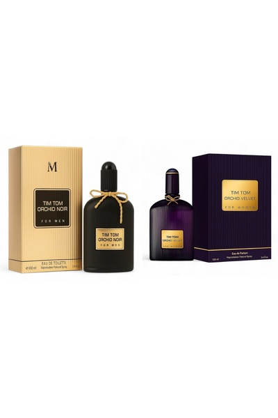 MONTAGE BRENDS Set of 2 Perfumes Orchid Noir Men & Orchid Velvet Women, 100 ml + 100 ml, High Persistence