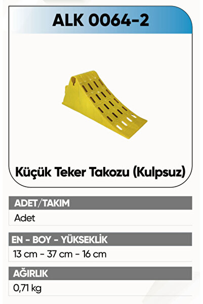 ALKOTEK KÜÇÜK TEKER TAKOZU SARI KULPSUZ B.KALİTE