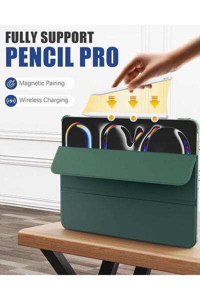 TEKNETSTORE Apple iPad Pro 11 M4 M5 2024 2025 11 Inch Tablet Compatible Flip Smart Stand Smart Case Smart Cover