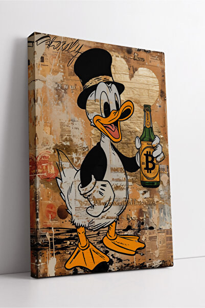 KOSS Dijital Decor de perete modern din pânză cu design de rață din desene an...