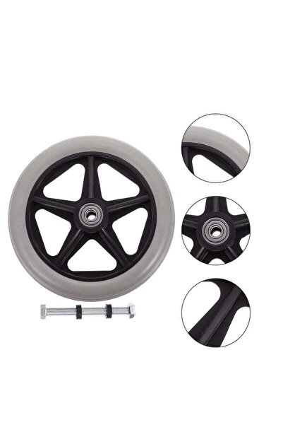 Generic 6-Inch Solid Black Caster Wheel Replacement for Wheelchairs, Rollators, Walkers - Anti-Slip Rubber