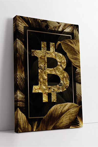 KOSS Dijital Tablou modern pe pânză cu model de frunze de lux, cu design cu s...