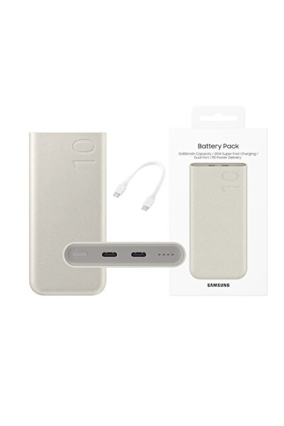 OEM External Power Bank 10000mAh Super Charge 25W - Samsung X71, Hard Plastic, Titanium Grey