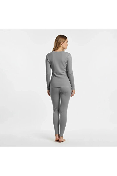 Gaubert Women's Merino Wool Thermal Underwear Set, gray
