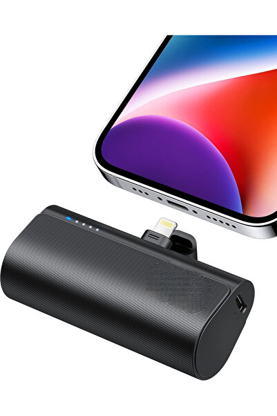 Hope Mini Power Bank 5000mAh 20W PD Fast Charging with Built-in Lightning Connector - Black