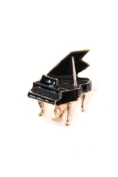 KEEBA Müziğin dokunuşu gold siyah Piyano broş unisex erkek kadın yaka iğnesi
