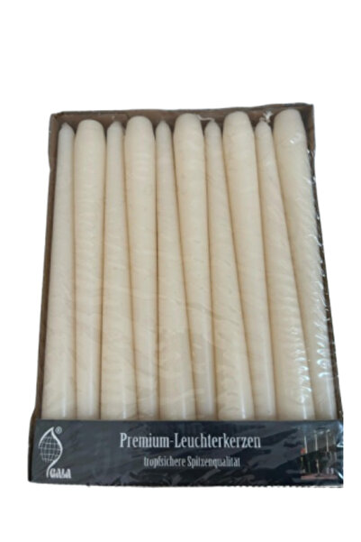 Gala Lumânări conice albe, set de 50, 25 cm, timp de ardere 7 ore, bej