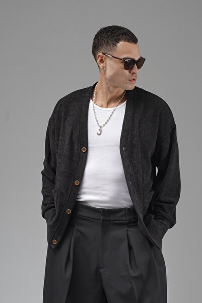 Butik Trend Biz Oversized Pattern Men's Cardigan