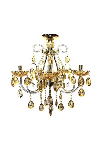 LUSTRE Candelabru de cristal, cu 5 brațe, auriu, E14, IP20 (H0055/5)