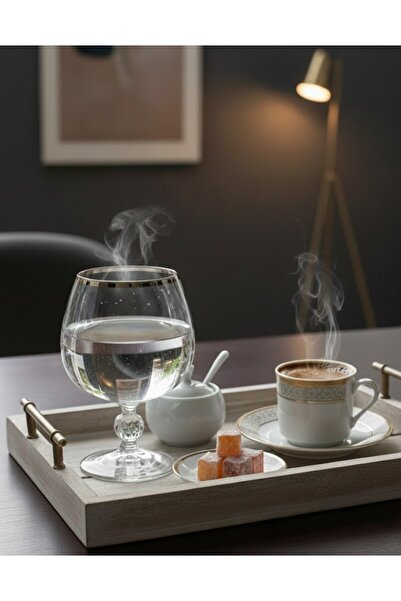 Bohemia Kristal Kahve Yanı Su Bardağı Platin 250cc