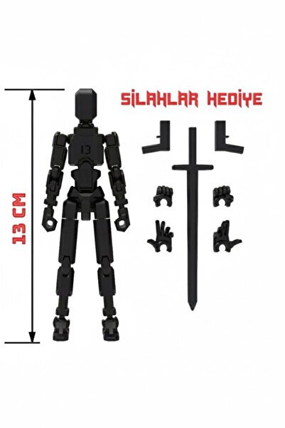 Boykec House Robot 13 Dummy Siyah Siyah Tüm Eklemleri Hareketli Aksiyon Figür...