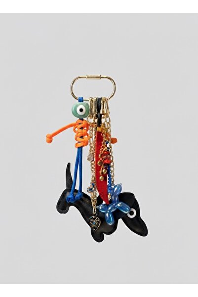 CULTE Le Chien Assemblé — Siyah Köpek Charm Seti , Çanta Süsü- Çanta Charmı