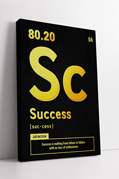 KOSS Dijital Success Golden Element Style Black Modern Inspired Success Definiție scrisă Artă de perete minimală pe pânză