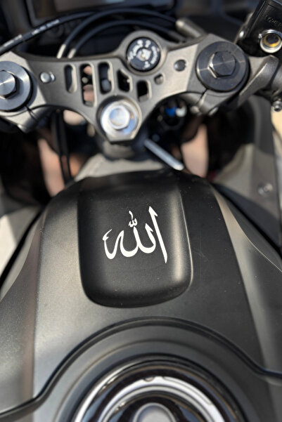 Banxtre Motosiklet Ön Depo önü ve Grenajlara Uyumlu Arapça Allah Yazı Sticker...