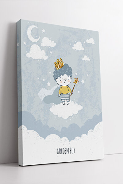 KOSS Dijital Tablou pe pânză cu tematică Golden Boy, cu desen drăguț de copii...