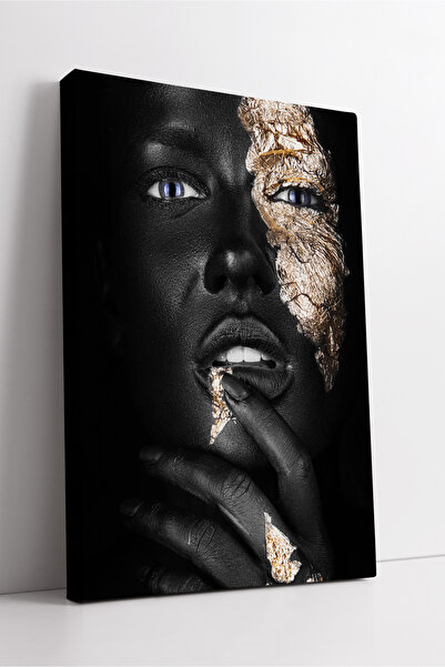 KOSS Dijital Γυναικείο πρόσωπο με μπλε μάτια με εφέ χρυσής υφής Καλλιτεχνικό ...