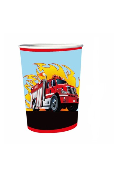 baloanepetrecere.ro Set 8 pahare masina de pompieri 235 ml