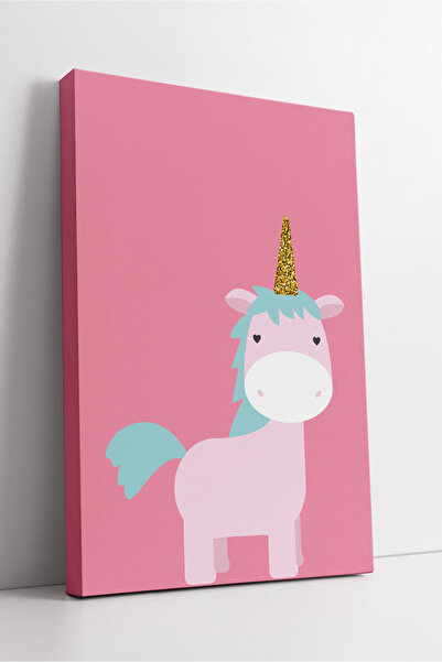 KOSS Dijital Desen drăguț de unicorn pe fundal roz, pictură decorativă modern...