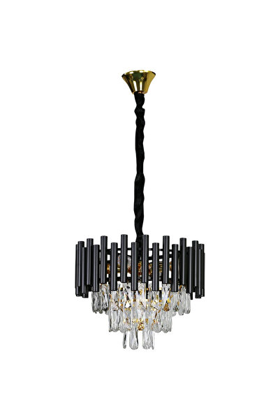 HAMER Modern black crystal pendant chandelier, 400 mm