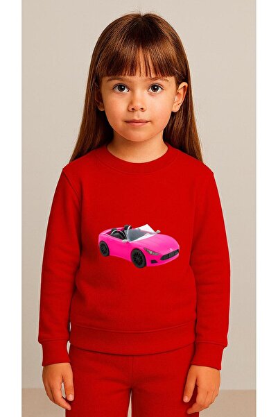 playwear سترة رياضية باللون الوردي CAR مطبوع للفتيات والأولاد برقبة دائرية3 4...