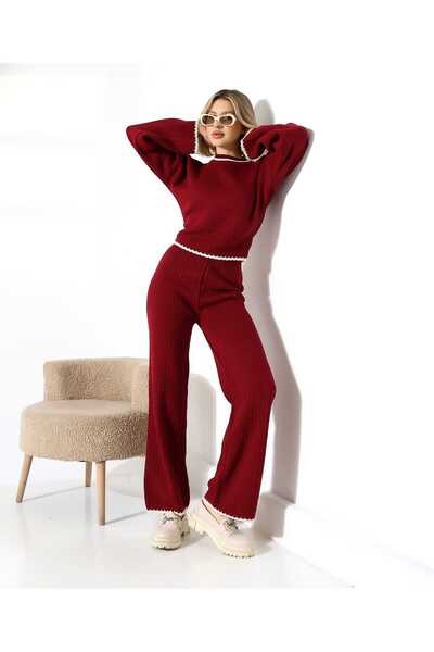 New Deux Women's Shepherd Stitch Knitwear Set