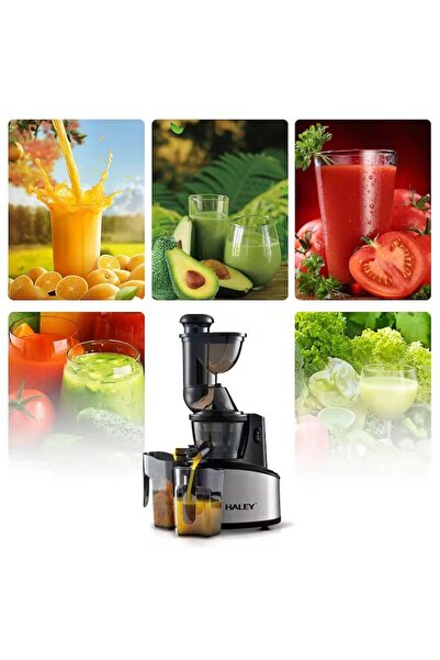 HALEY HY-501 Slow Juicer (Cold Press) — 500W, 60 rpm, 75 mm XL Feed, Reverse Function
