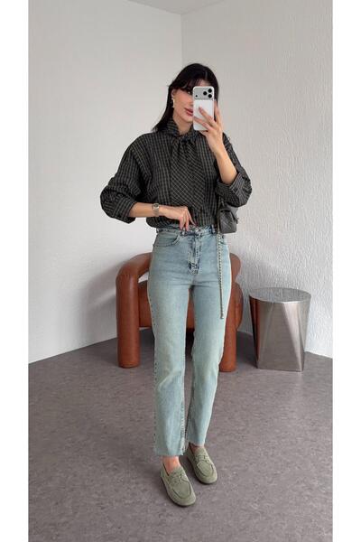 HAZELANNA Tintli Açık Momfit Jean