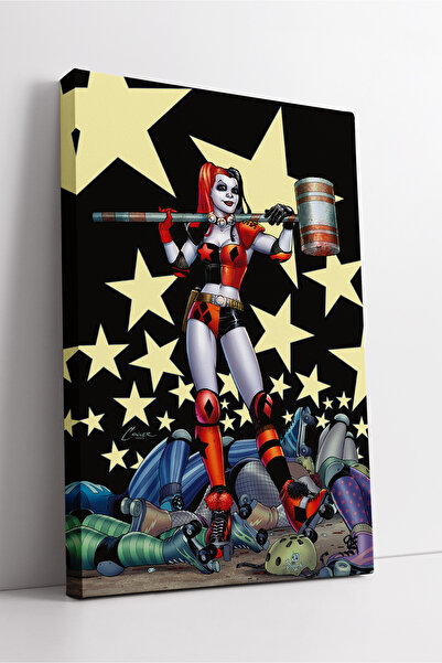 KOSS Dijital Pictură pe pânză cu model de stele Harley Quinn, în stil comic u...