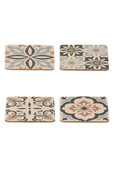 VENITIVO VINDEM CELOR INTELIGENTI Set of coasters for cups and glasses, 4 pieces, cork, non-slip, 10 x 10 cm, multi-colored