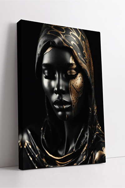 KOSS Dijital Μαύρο πορτρέτο με χρυσό σχέδιο Γυναικεία φιγούρα με λεπτομέρεια ...