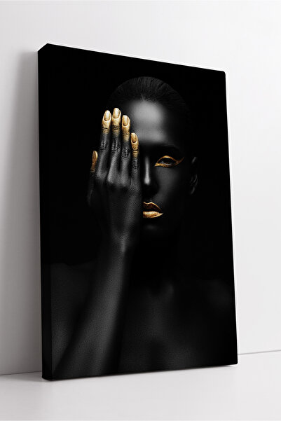 KOSS Dijital Machiaj auriu, portret de femeie neagră, artă, estetică modernă,...