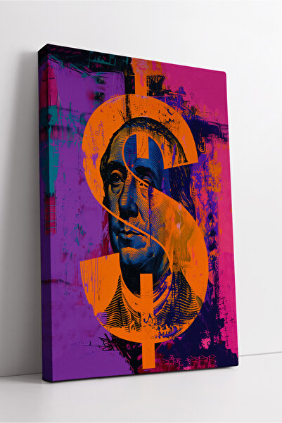 KOSS Dijital Pop Art Simbolul banilor Decor de perete din pânză cu design de ...