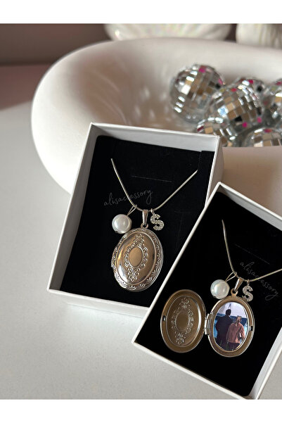 Alis Accessory Gerçek incili vintage kapaklı fotoğraflı kolye istenilen fotoğ...