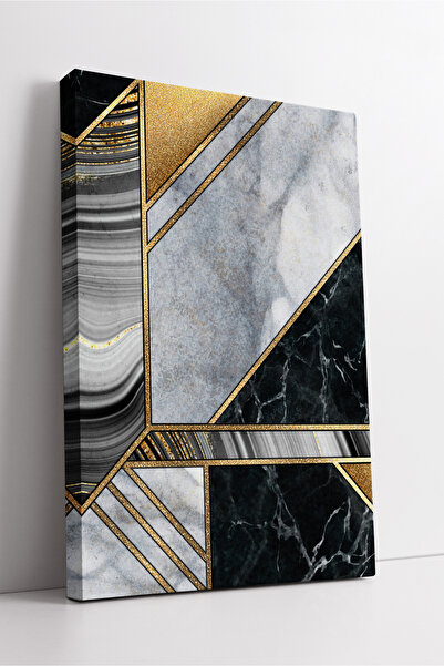 KOSS Dijital Pictură modernă pe pânză cu model geometric de marmură cu detali...
