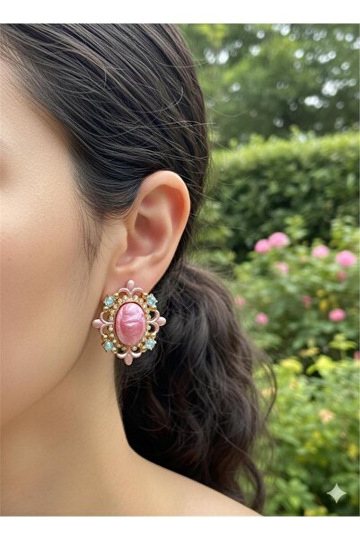 Pelin Aksesuar الأقراط الوردية خمر